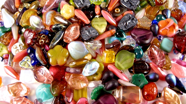 pressed glass beads