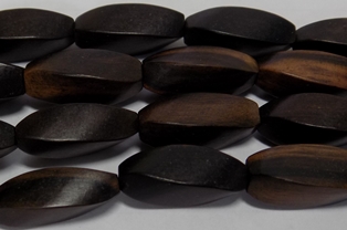 Black ebony wood twist beads 10mm