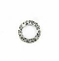 Silver metal O ring 18mm hammered wholesale