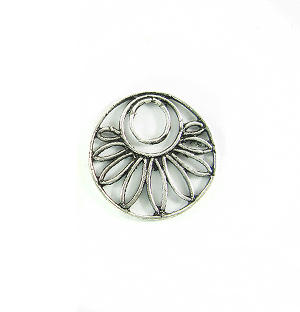 silver metal round 20mm flower wholesale