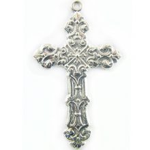 Metal casted cross design silver plated wholesale