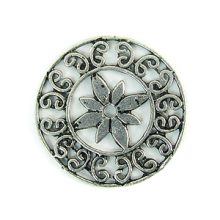 round flower pendant antique silver finish wholesale
