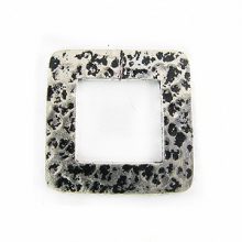 silver metal square 32mm hammered wholesale