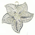5-pieces petal flower silver finish 40mm wholesale