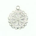 flower charm silver finish 20x28mm wholesale