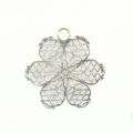6-piece petal flower silver finish 28mm wholesale