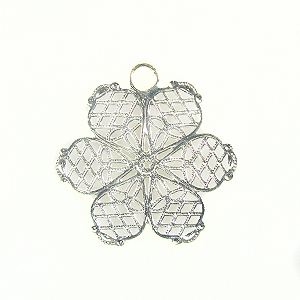 6-piece petal flower silver finish 28mm wholesale