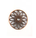 copper finish metal round 25mm flower wholesale