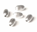 Corrugated Oval Sterling Silver Beads wholesale