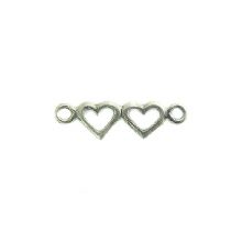 sterling silver Twin Hearts Sterling Silver Connector