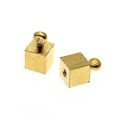 wholesale Cube With Ring Gold Plated Memory Wire End Caps