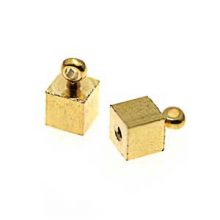 wholesale Cube With Ring Gold Plated Memory Wire End Caps