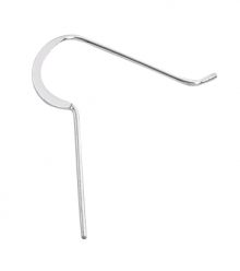 Sterling Silver Flat Earwire (plain) with long base sterling silver