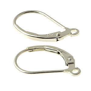 Sterling Silver Plain Shield Lever-back Ear-wires