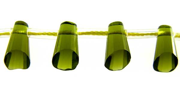 glass cone 6x9mm green wholesale gemstones