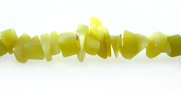 Olive Jade stone chip beads 36" wholesale gemstones