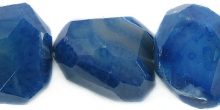 Agate Faceted Nugget 25-40mm dyed blue wholesale gemstones