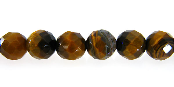 yellow tiger eye round beads faceted 8mm wholesale gemstones