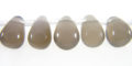 Smooth Briolette Natural Gray Agate Beads 6x8mm wholesale gemstones