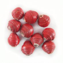 LS-Red Bicone Paper Beads 6-10mm wholesale