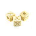 White-wood Alphabet Wood Bead 8mm "X"