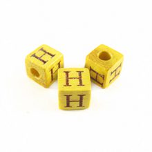 Nangka Alphabet Wood Bead 8mm "H"