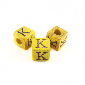Nangka Alphabet Wood Bead 8mm "K"