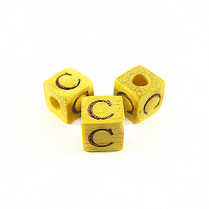Nangka Alphabet Wood Bead 8mm "C"