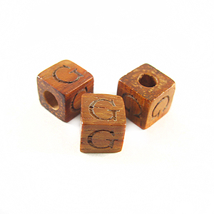 Bayong Alphabet Wood Bead 8mm "G"