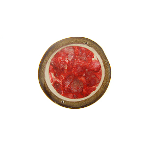 Bamboo slices with capiz laminated red color 50mm