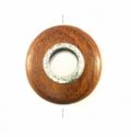 Bayong wood round 30mm metal framed center hole