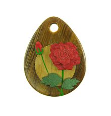 Robles wood drop with rose design