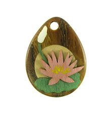 Robles wood drop with tropical waterlily design