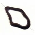 Black ebony wood irregular oval hoop design 80mm