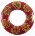 Albutra wood inlay donut shape red 60mm