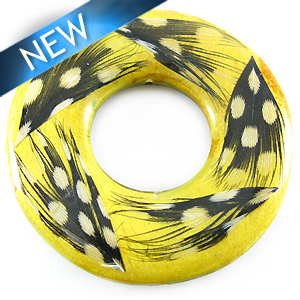 Nangka wood donut with guinea feather 51mm