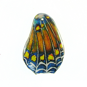 Laminated butterfly paper print wrapped wood small multi color