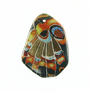 Laminated butterfly paper print wrapped wood small