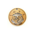 Wooden round message pendant natural-love
