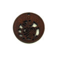 Wooden round message pendant stained-joy