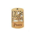Wooden message pendant natural-peace
