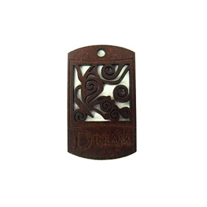 Wooden message pendant stained-dream