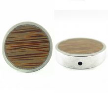Round Metal Framed Palmwood Pendant wholesale