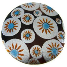 Tab Shell Round Painted Sunburst Blue Pendant