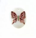 Makabibi Oval Painted Embossed Butterfly Copper