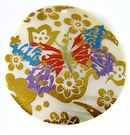 Makabibi Round Painted Embossed Multi Butterfly Pendant