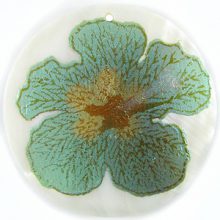 Metallic Green "Gumamela" Flower Design Round Makabibi