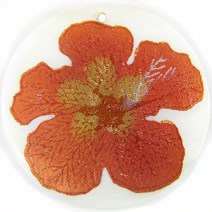 Metallic Orange "Gumamela" Flower Design Round Makabibi