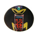 Tab Shell Round Painted Drumming Kokopelli Pendant