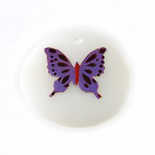 Makabibi Round Painted Embossed Butterfly Purple